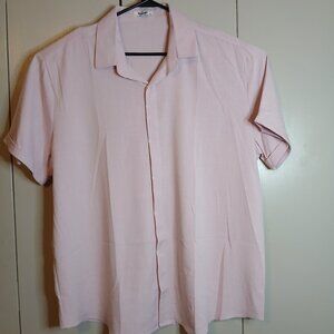 Coolfandy Men's 2XL Pink Short Sleeve Button Up Shirt (0767G3)
